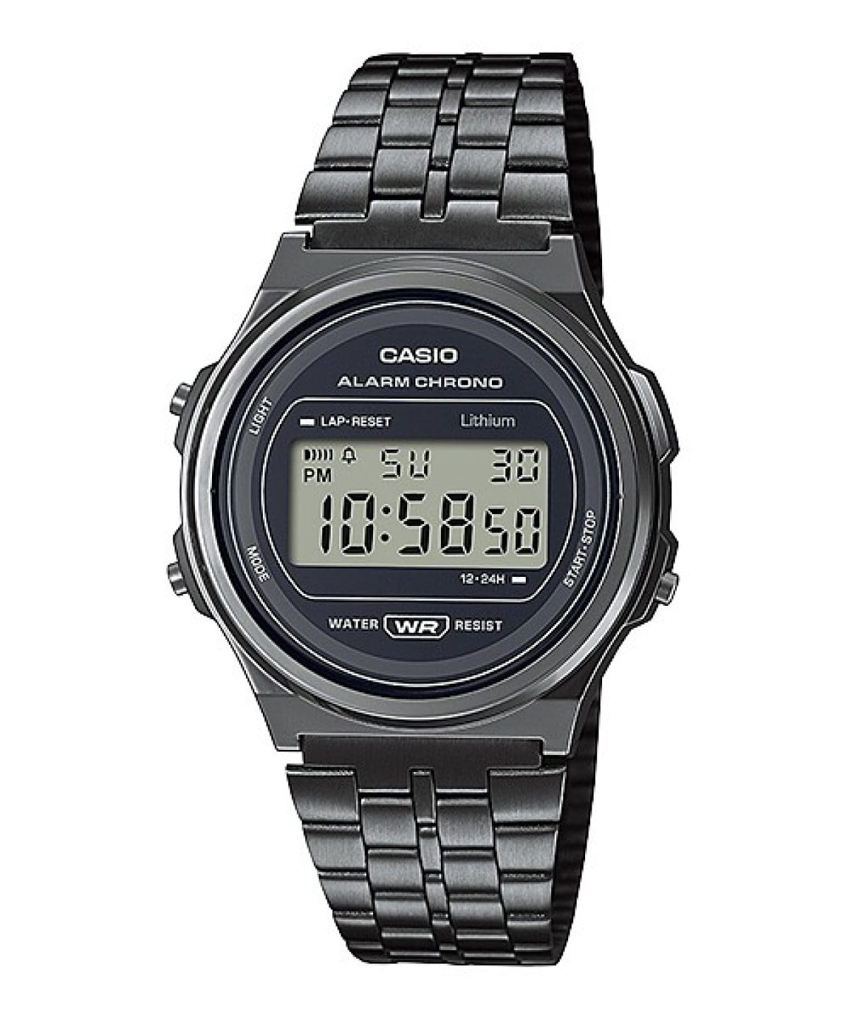 Reloj CASIO VINTAGE A-171W unisex con pulso ajustable en acero inoxidable