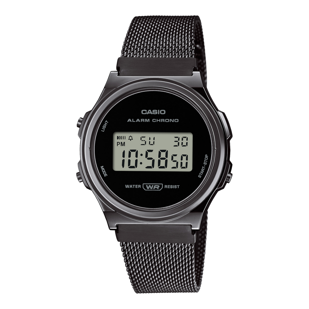 Reloj CASIO VINTAGE A-171W unisex con pulso ajustable en acero inoxidable