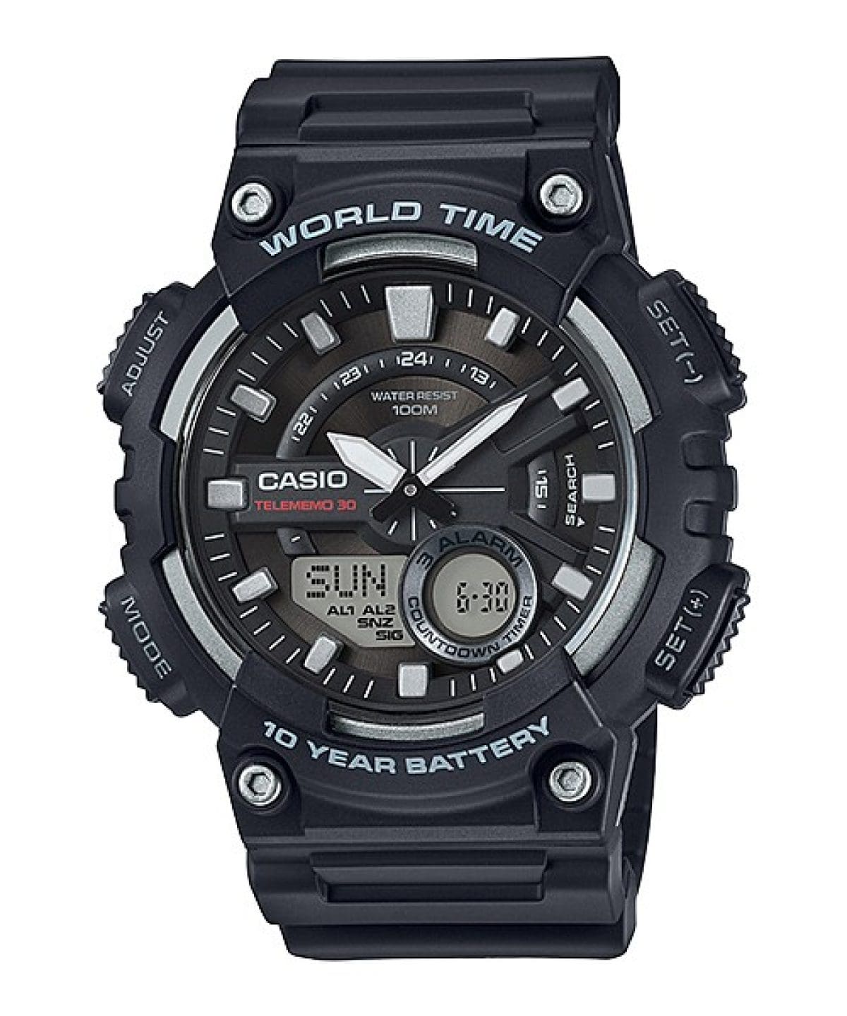 Reloj CASIO DEPORTIVO AEQ-110 con pulso en resina para hombre