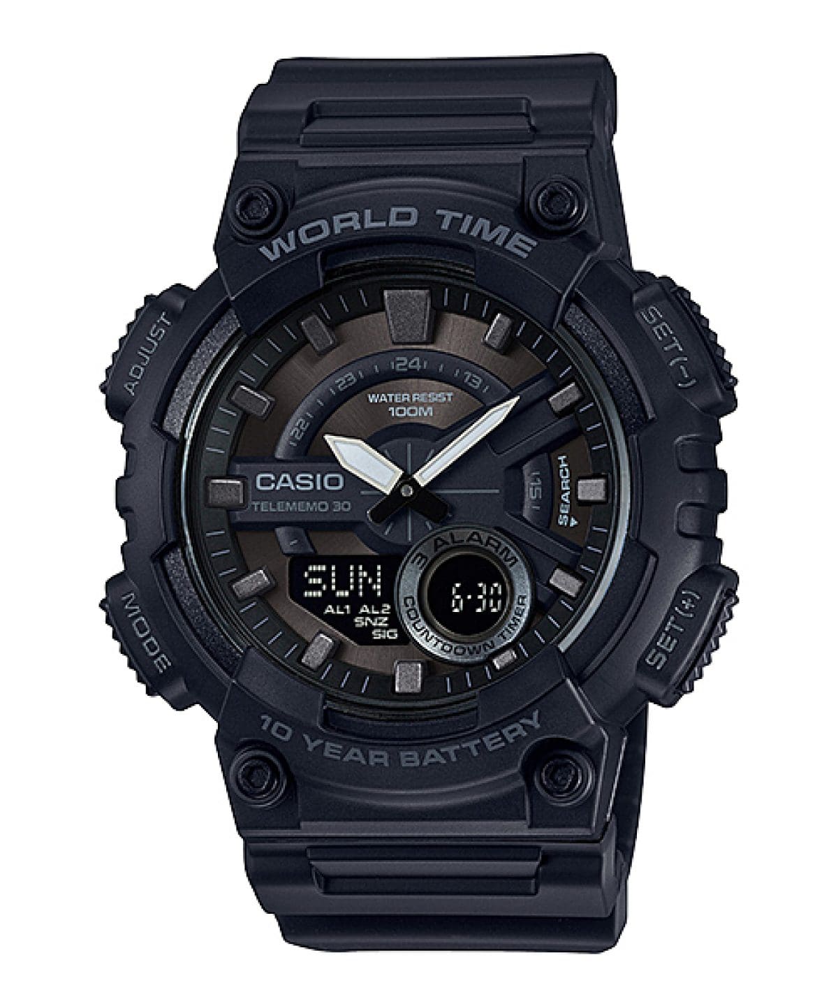 Reloj CASIO DEPORTIVO AEQ-110 con pulso en resina para hombre