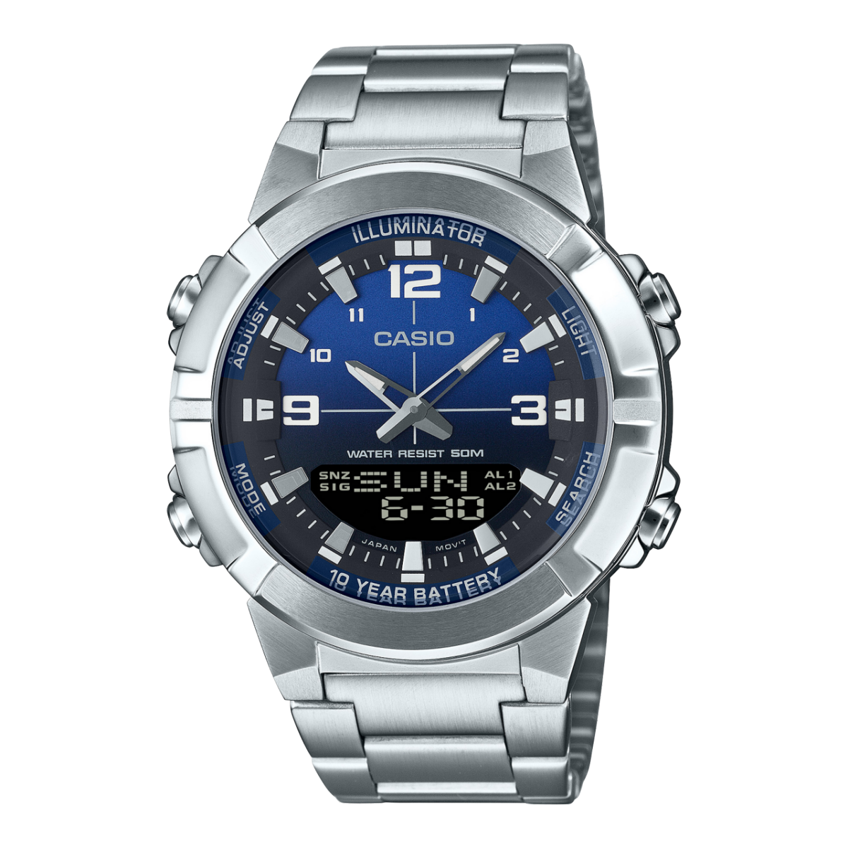 Reloj CASIO ANÁLOGO AMW-870 para hombre con pulso en acero inoxidable o resina