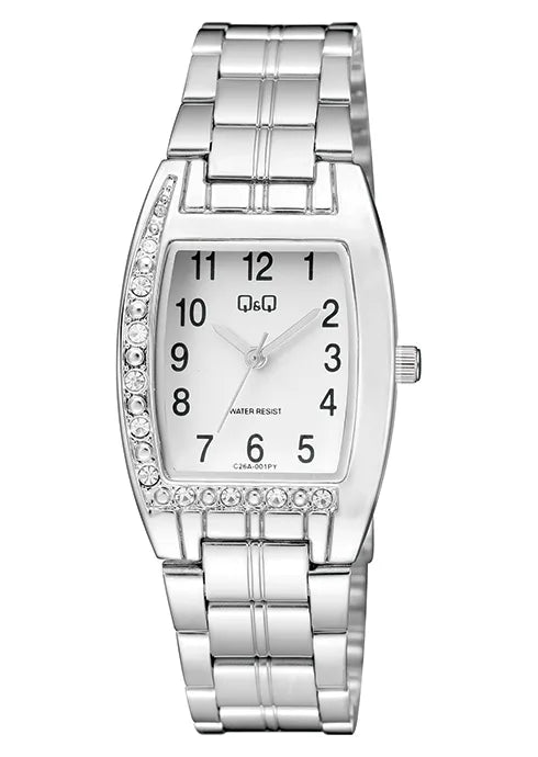 Reloj Q&Q original C26A metálico para mujer