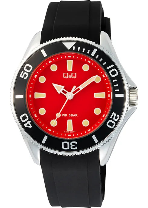 Reloj Q&Q C72A para hombre con pulso en acero inoxidable o con pulso en silicona