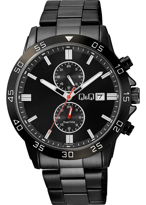 Reloj Q&Q C73A Multifuncional para hombre con pulso en acero inoxidable