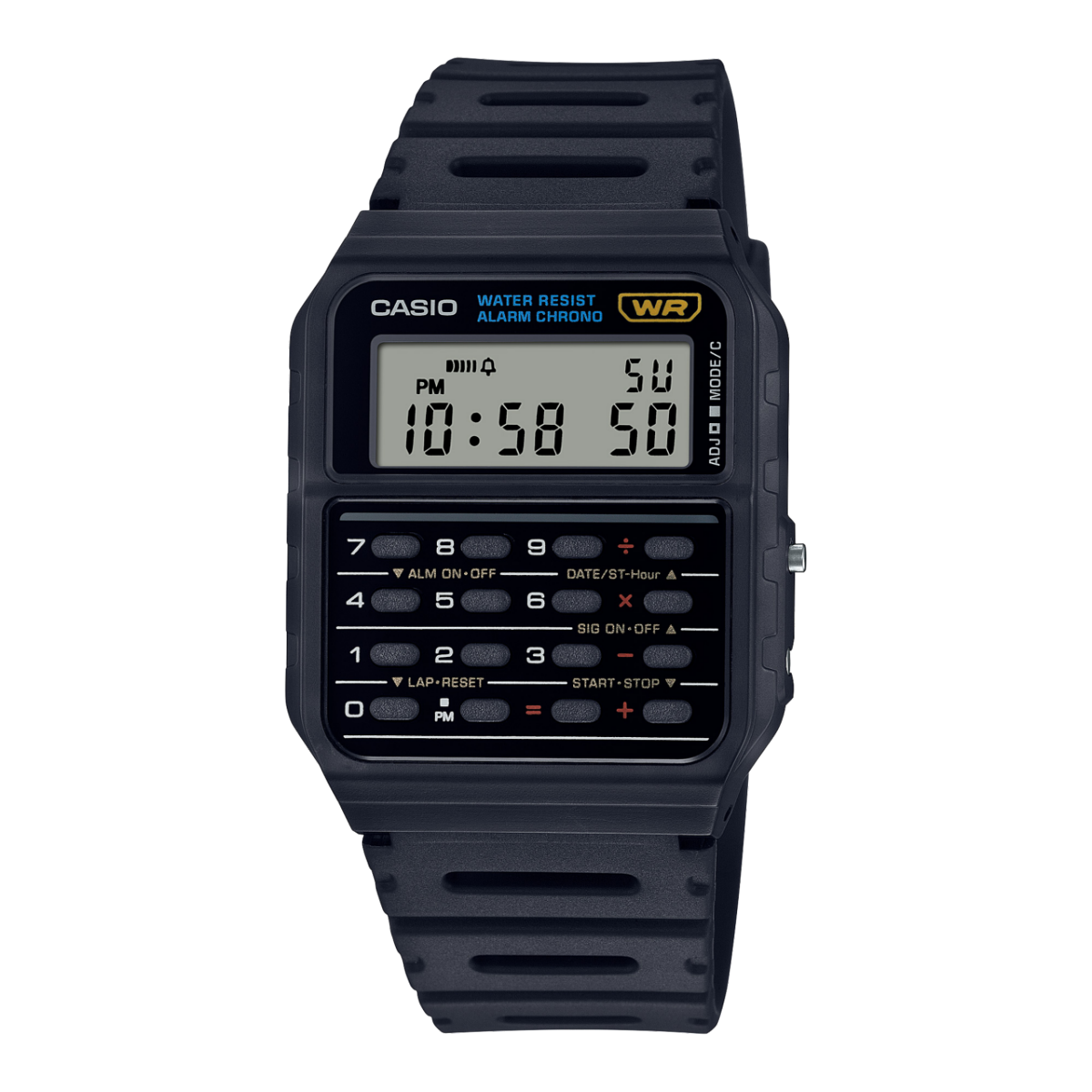 Reloj CASIO DIGITAL CA-53W Calculadora sencillo unisex con pulso en resina