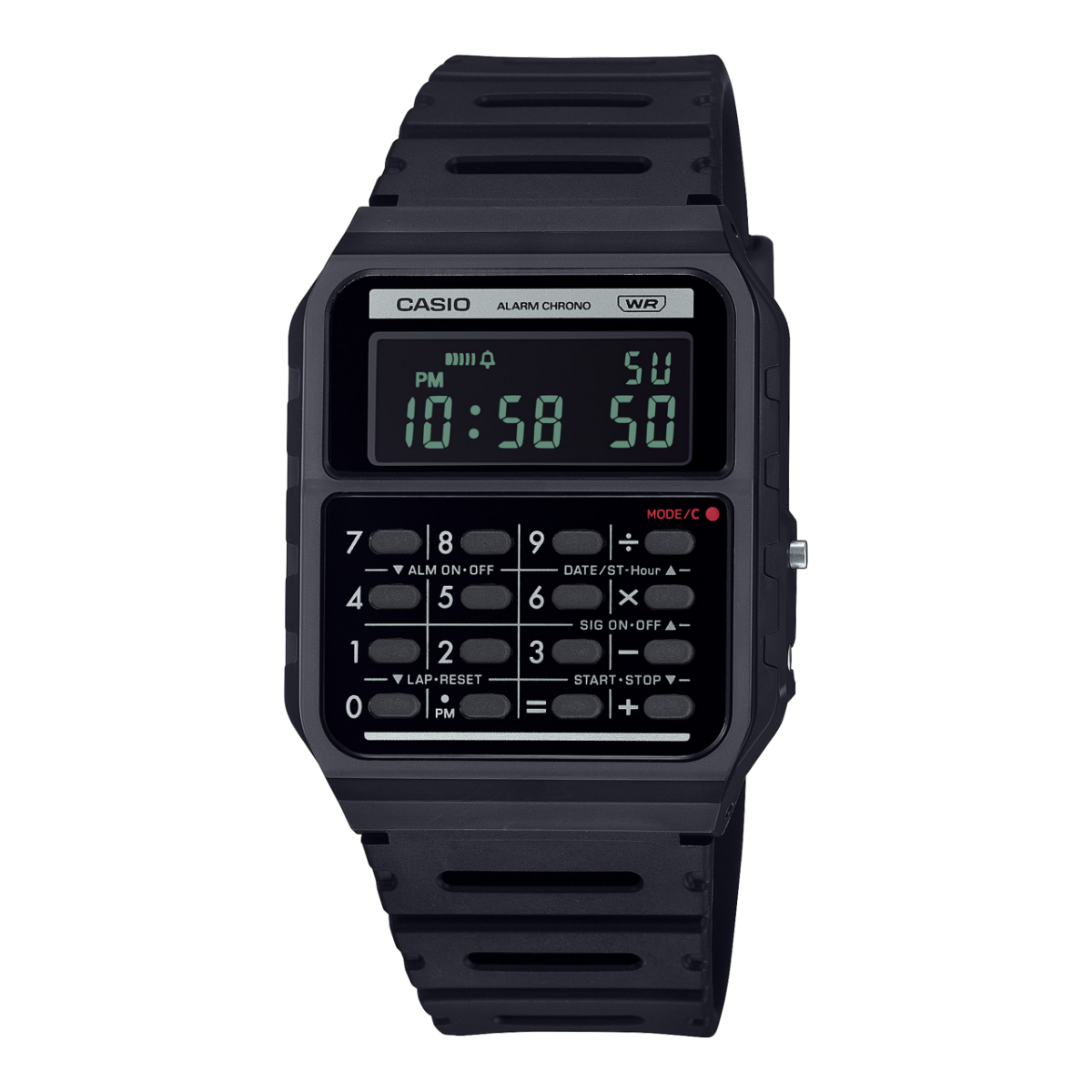 Reloj CASIO DIGITAL CA-53W Calculadora sencillo unisex con pulso en resina