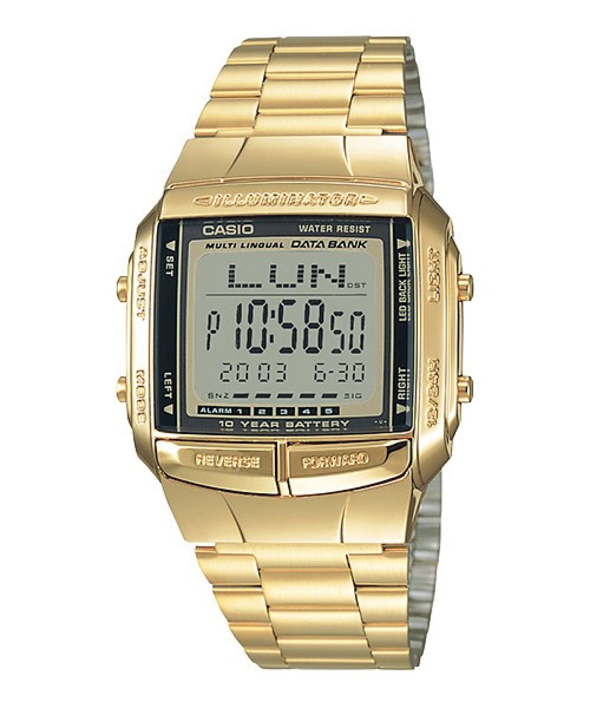 Reloj CASIO Vintage DIGITAL DB-360 unisex con pulso en acero inoxidable