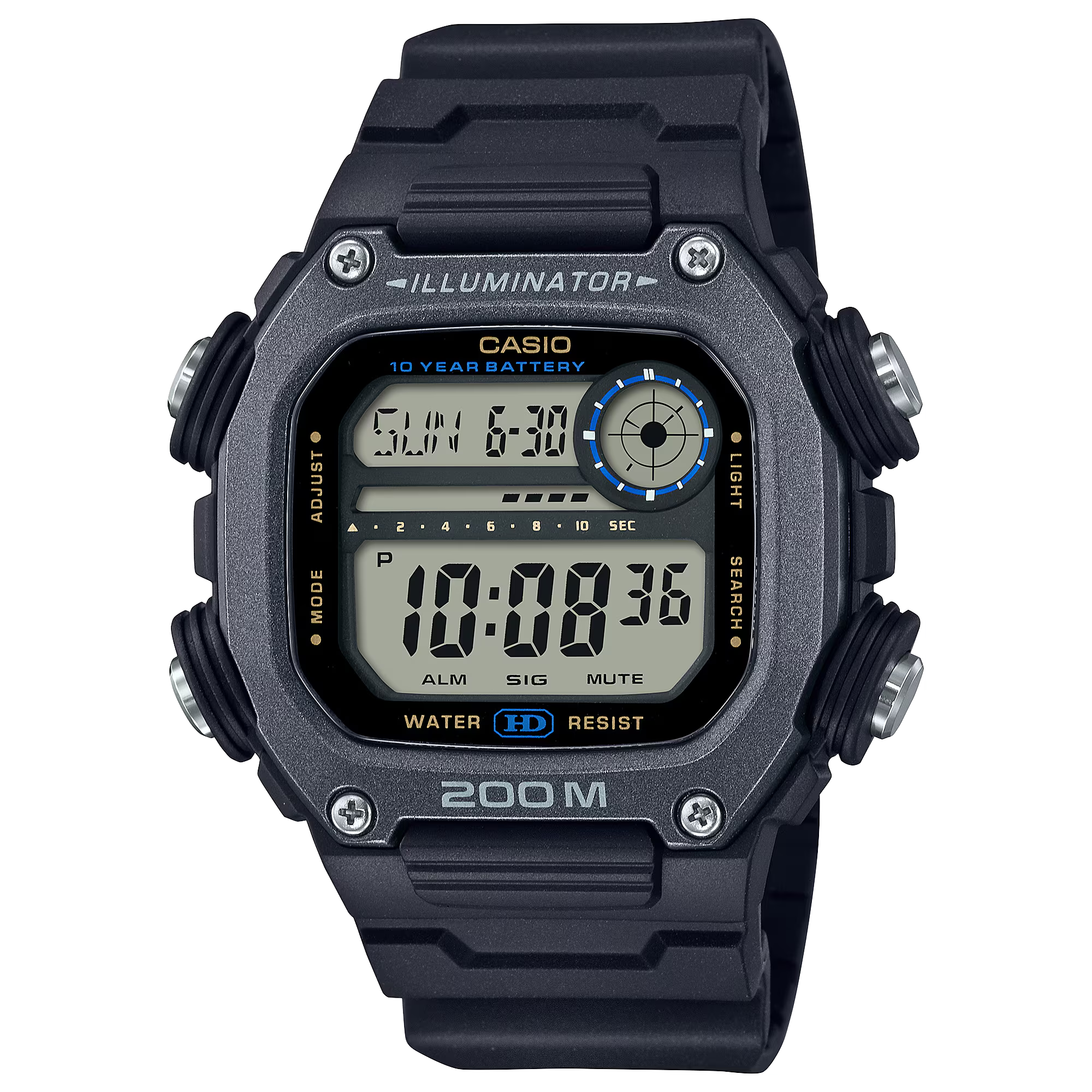 RELOJ CASIO original DW-291H-1A para hombre con pulso en resina