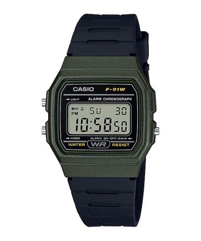 Reloj CASIO VINTAGE F-91W unisex con pulso en resina