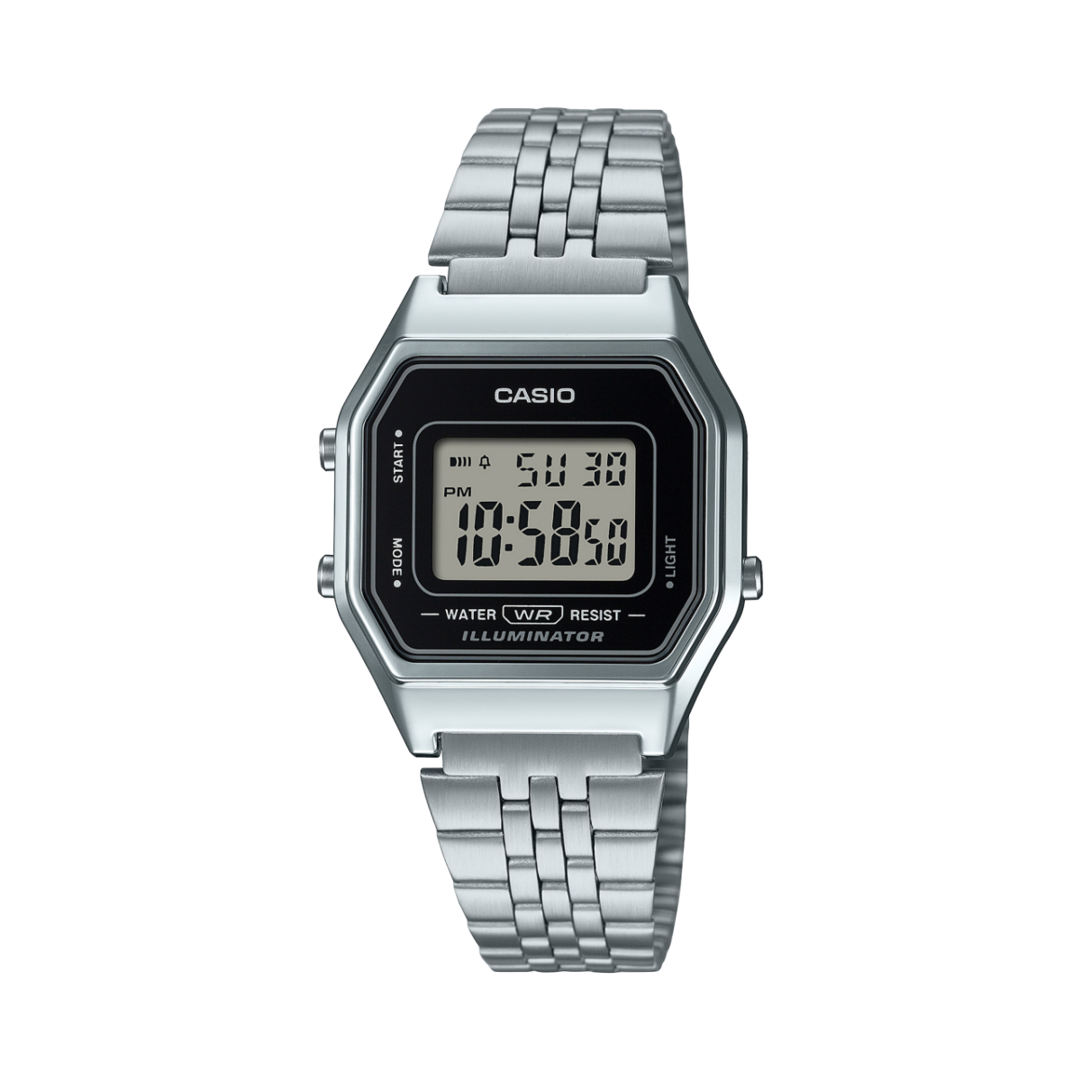 Reloj CASIO VINTAGE LA-680W unisex con pulso en acero inoxidable