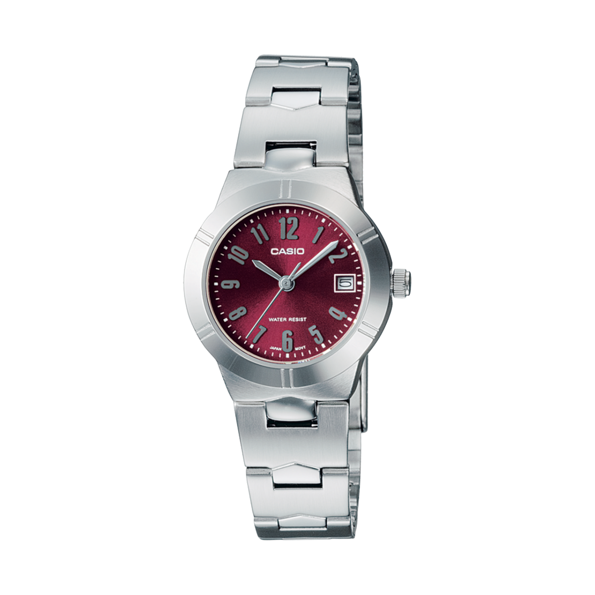 RELOJ CASIO original LTP-1241D análogo, calendario para mujer con pulso en acero inoxidable