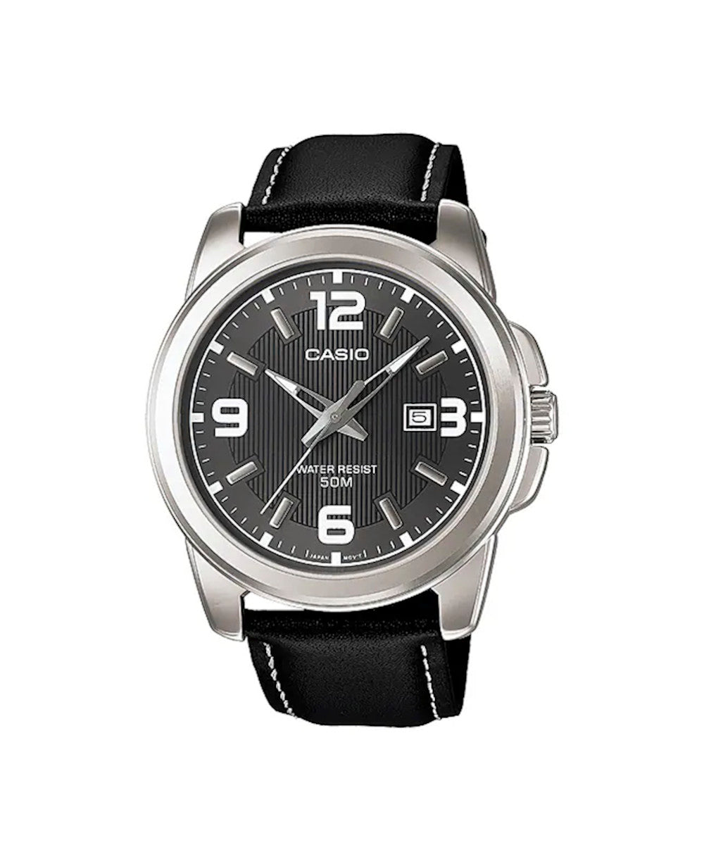Reloj CASIO MTP-1314 calendario con pulso en acero o cuero para hombre