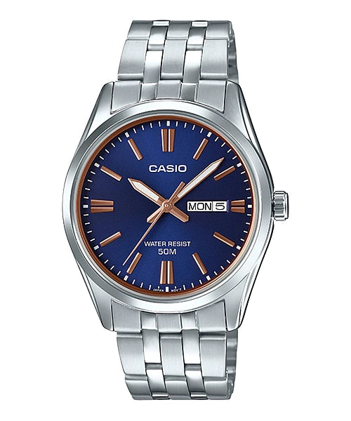 Reloj CASIO MTP-1335 Doble calendario con pulso en acero para Hombre