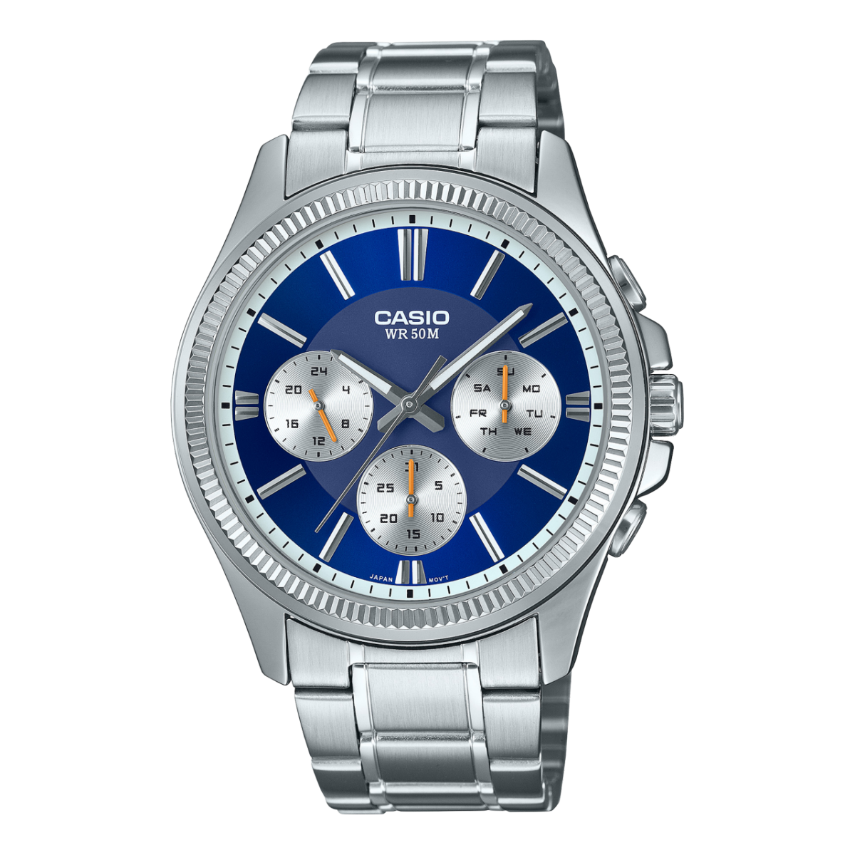 Reloj CASIO MTP-1375 Triple calendario con pulso en acero o cuero para hombre