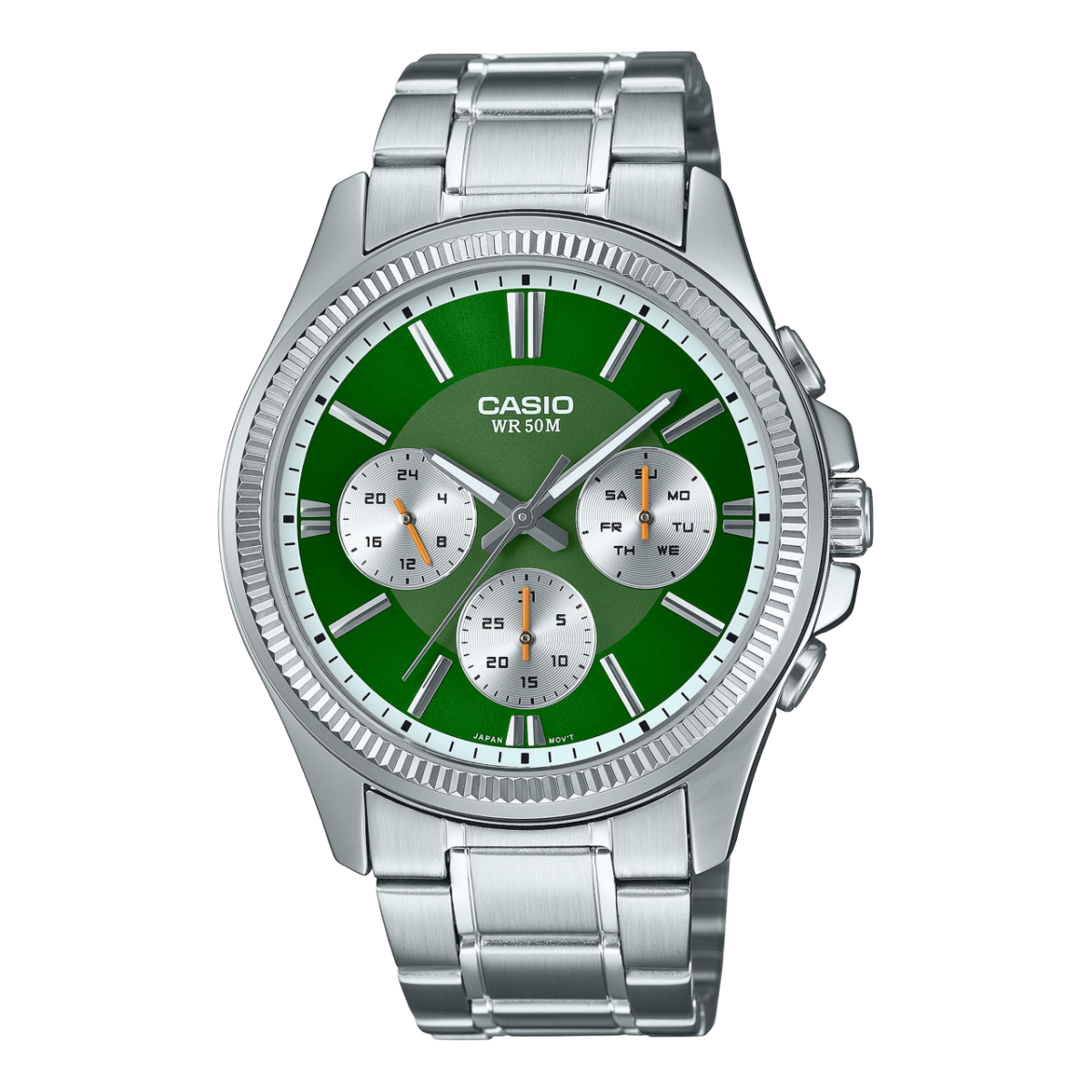 Reloj CASIO MTP-1375 Triple calendario con pulso en acero o cuero para hombre