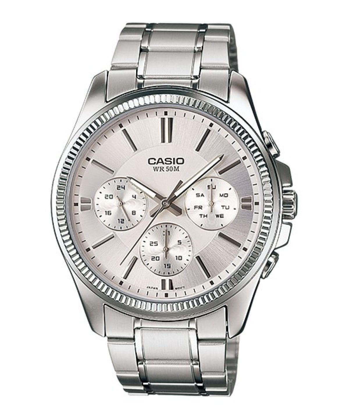 Reloj CASIO MTP-1375 Triple calendario con pulso en acero o cuero para hombre