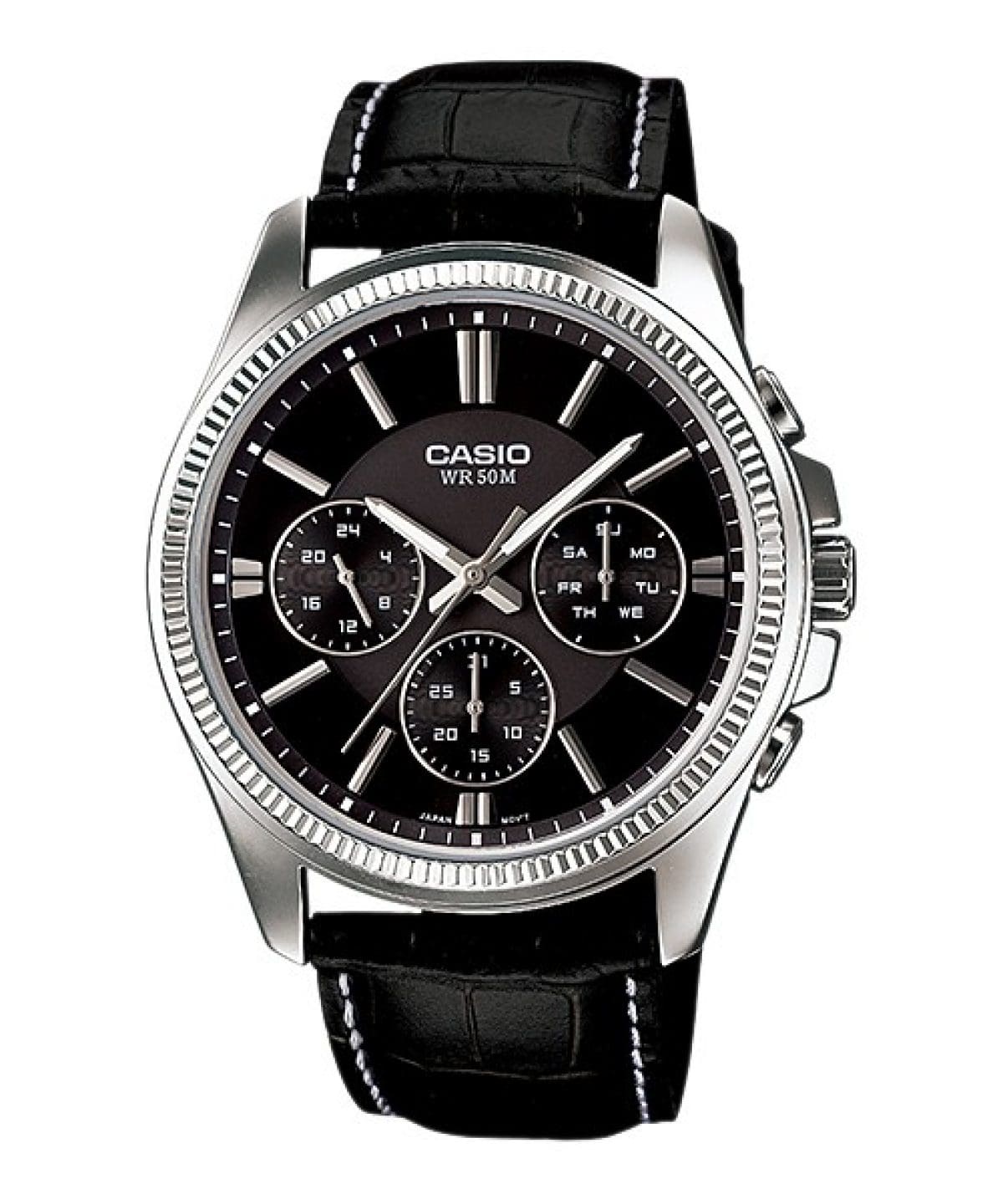 Reloj CASIO MTP-1375 Triple calendario con pulso en acero o cuero para hombre
