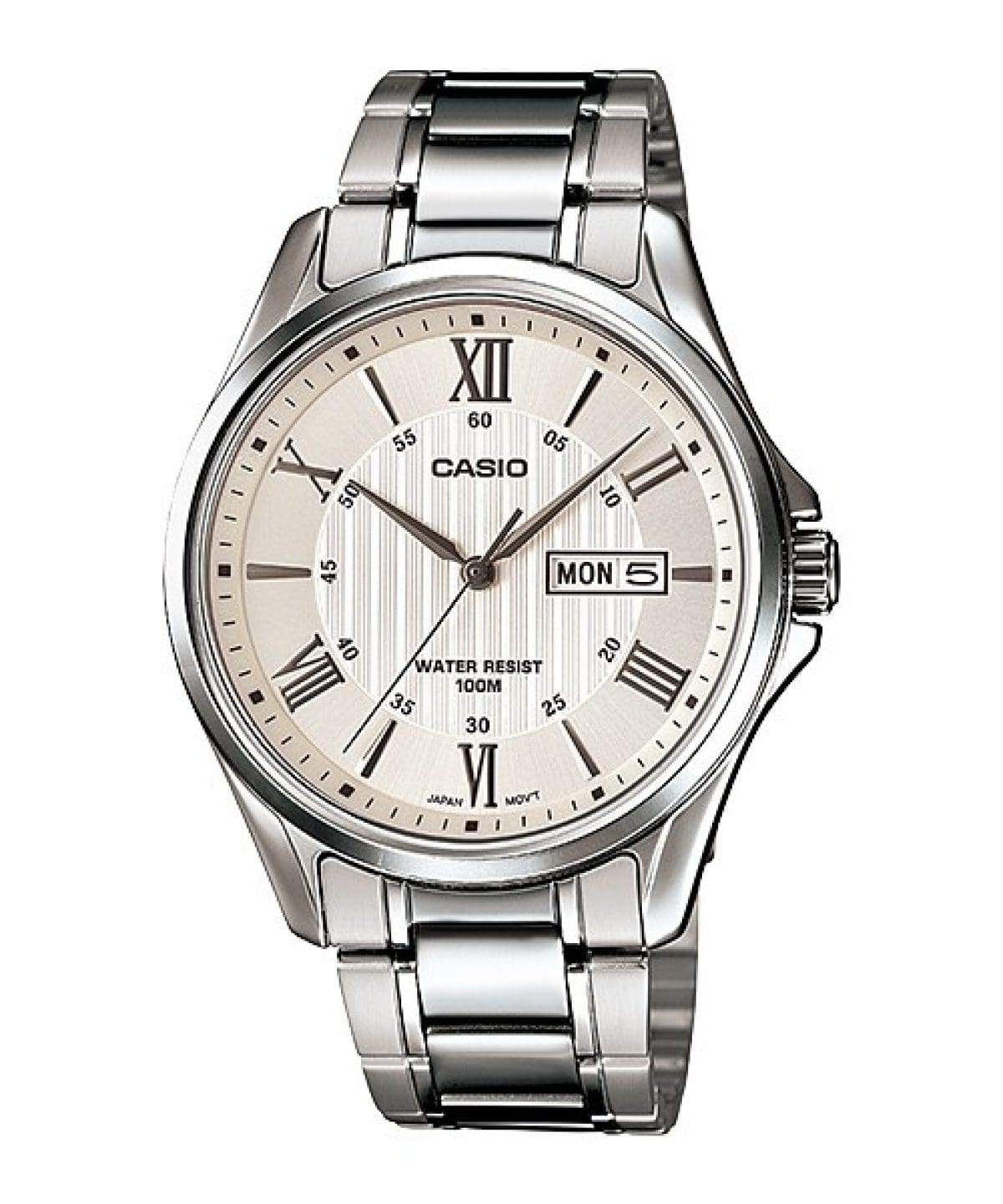 Reloj CASIO MTP-1384 Doble calendario con pulso en acero para hombre