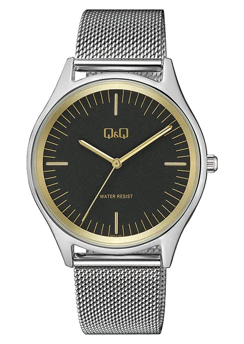 Reloj Q&Q Q00A para hombre con pulso de malla en acero inoxidable