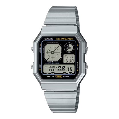 RELOJ CASIO orginal A130WE con pulso en acero inoxidable