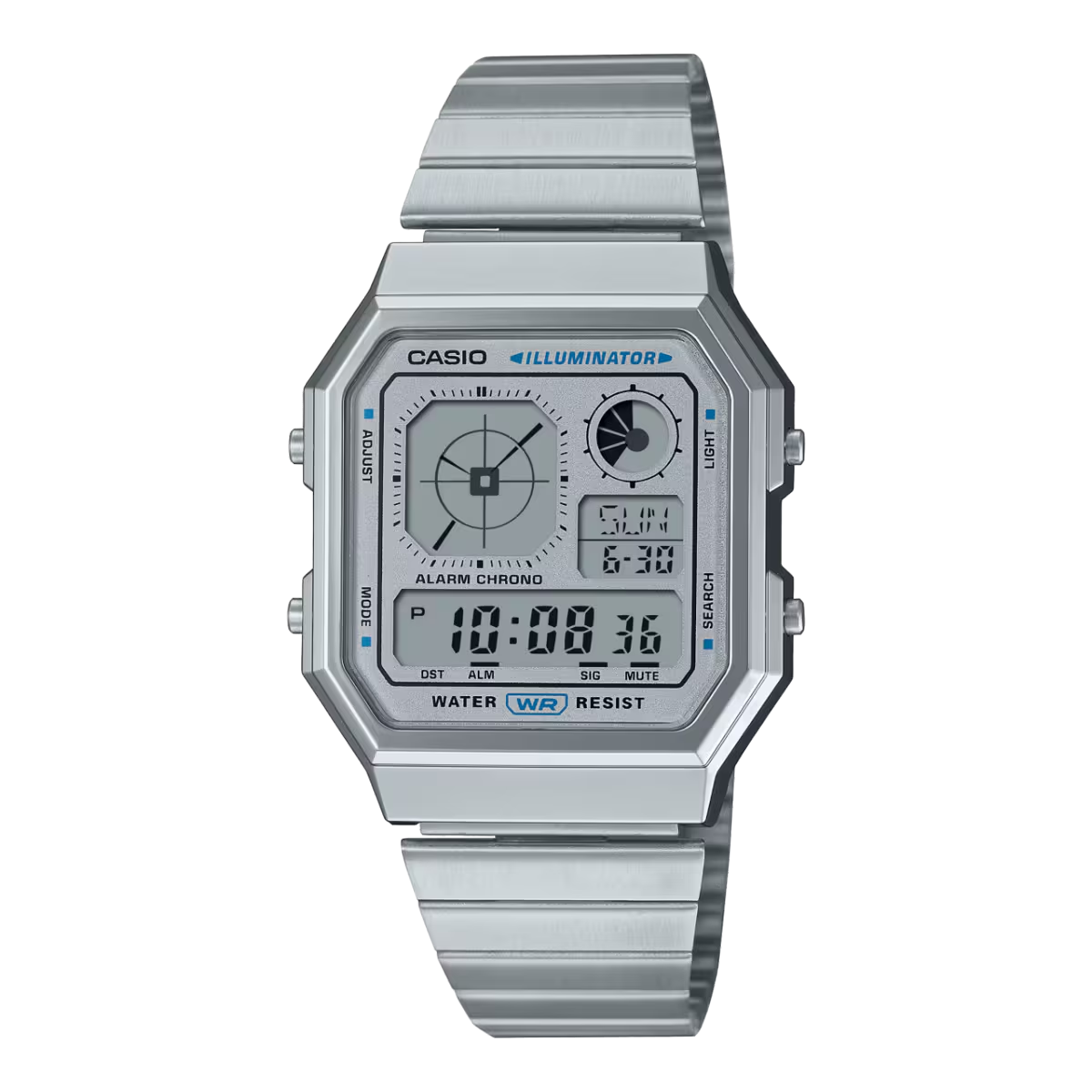 RELOJ CASIO orginal A130WE con pulso en acero inoxidable