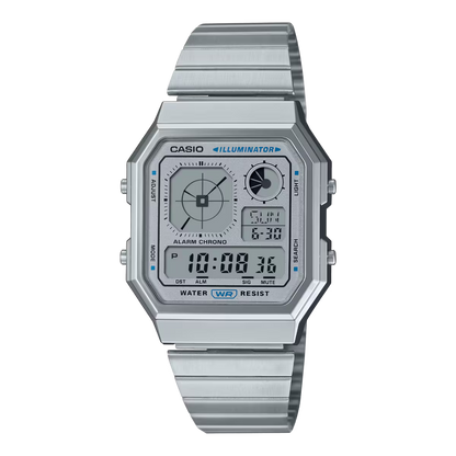 RELOJ CASIO orginal A130WE con pulso en acero inoxidable