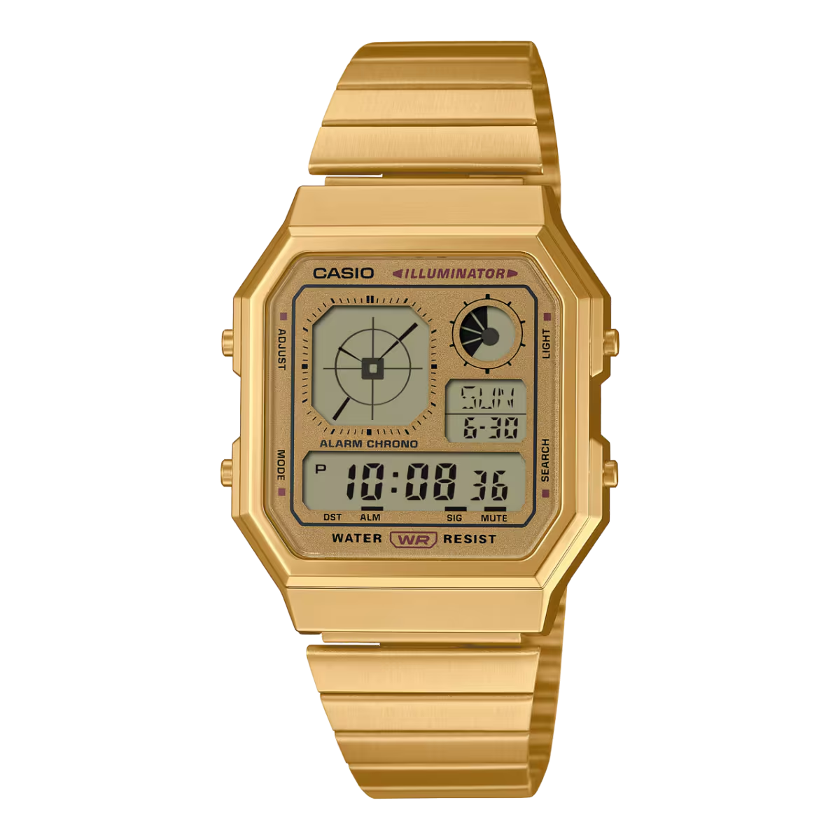 RELOJ CASIO orginal A130WE con pulso en acero inoxidable