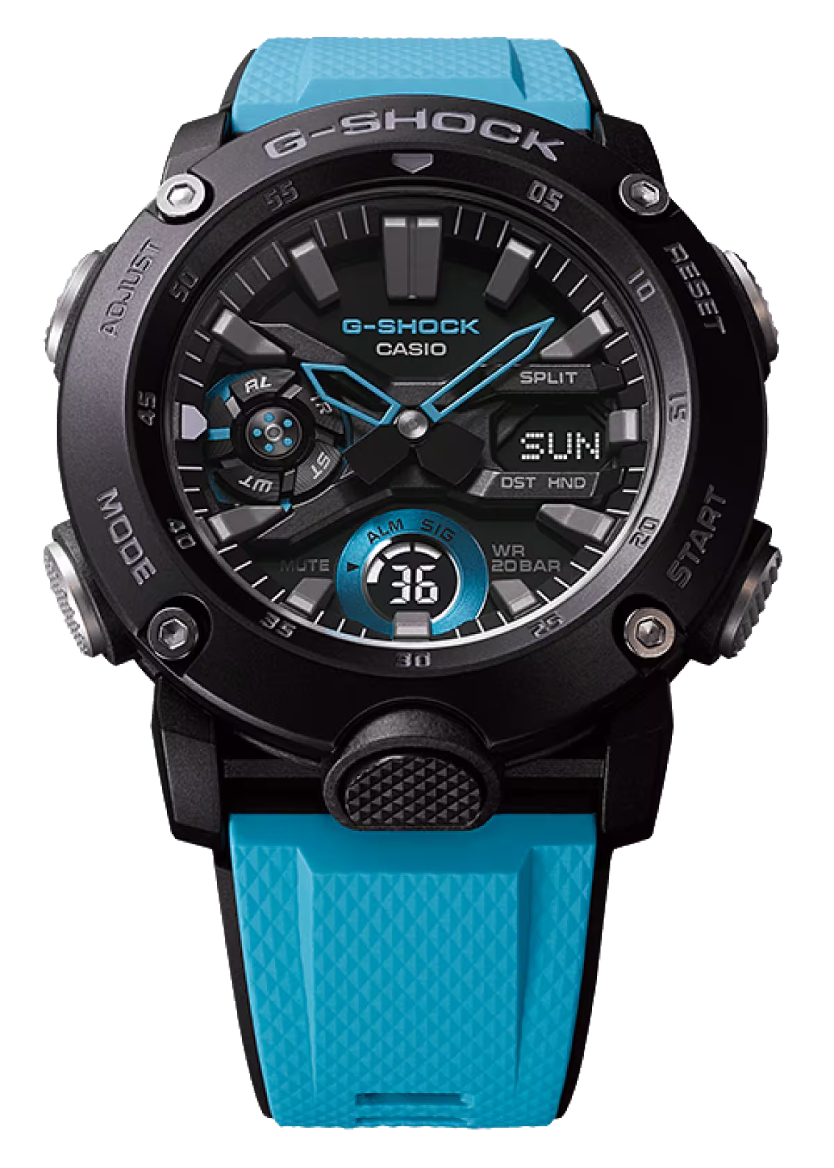 RELOJ CASIO G-SHOCK GA-2000 unisex con pulso en resina